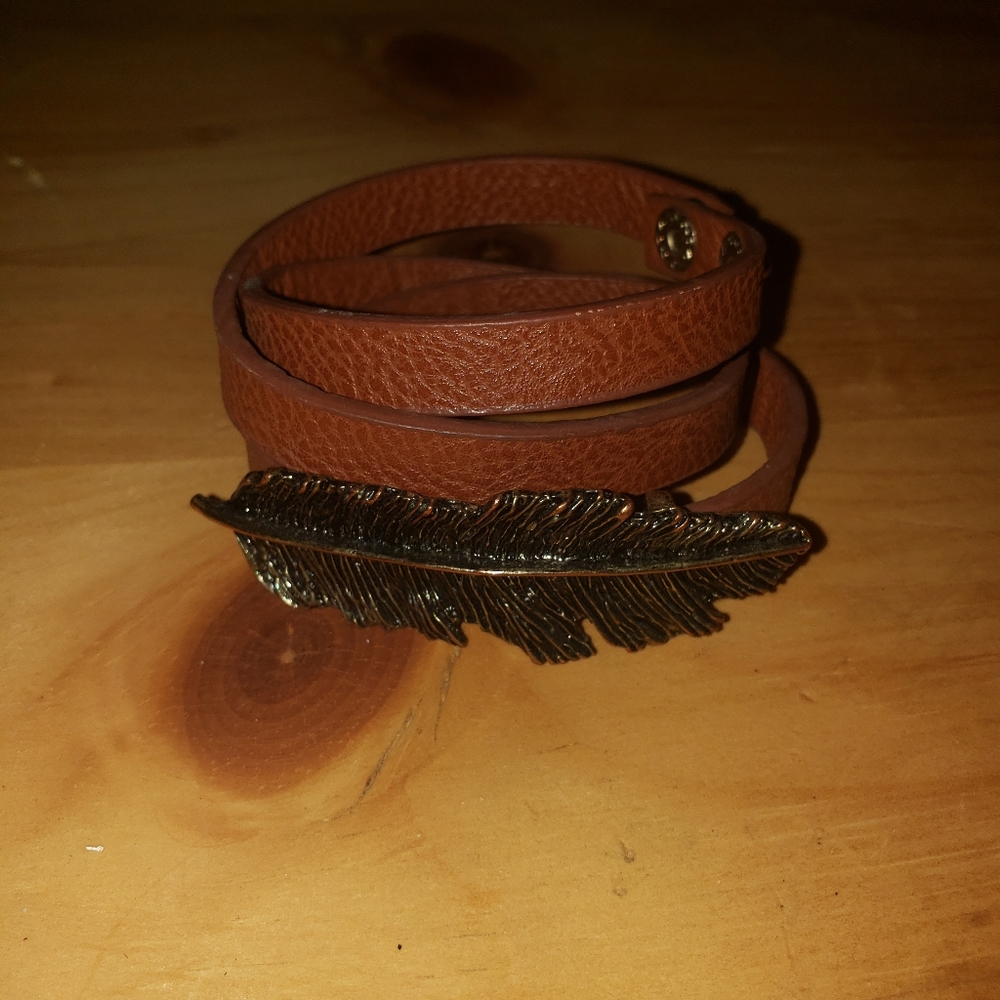 Feather wrap bracelet